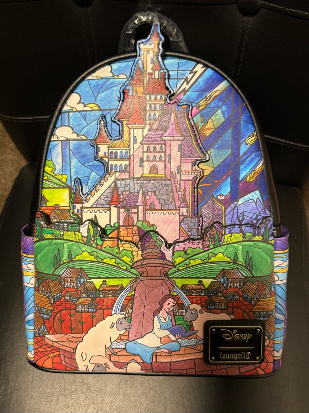 Loungefly Disney Beauty and the Beast Stained Glass Castle Mini Backpack